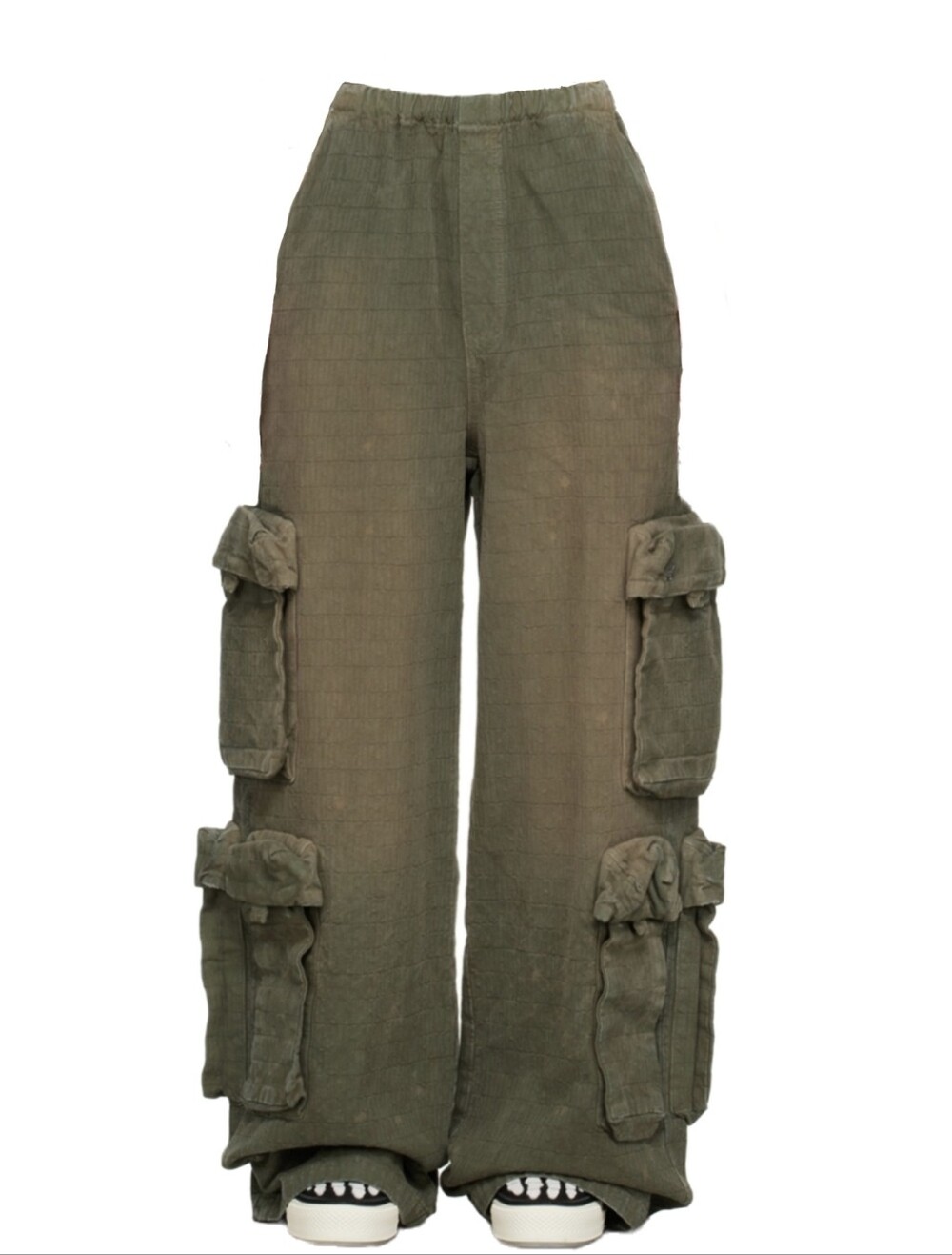 Amiri Jacquard Paperbag Cargo Pants in Military Green XS NWT